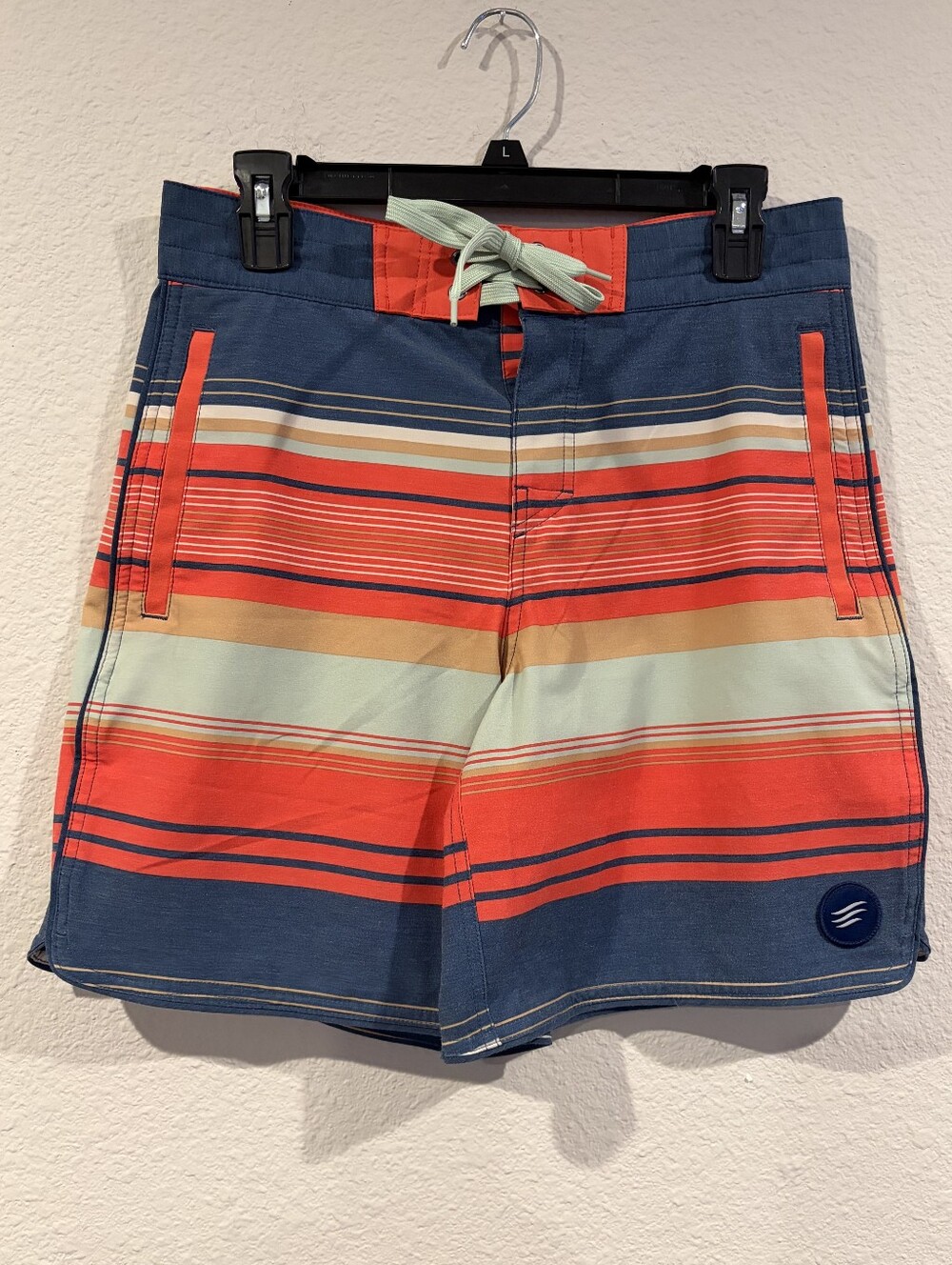 NEW Impact United By Blue Mens Classic Seabed Striped Board Swim Trunks Size 30